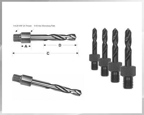THREADED SHANK ADAPTER DRILLS